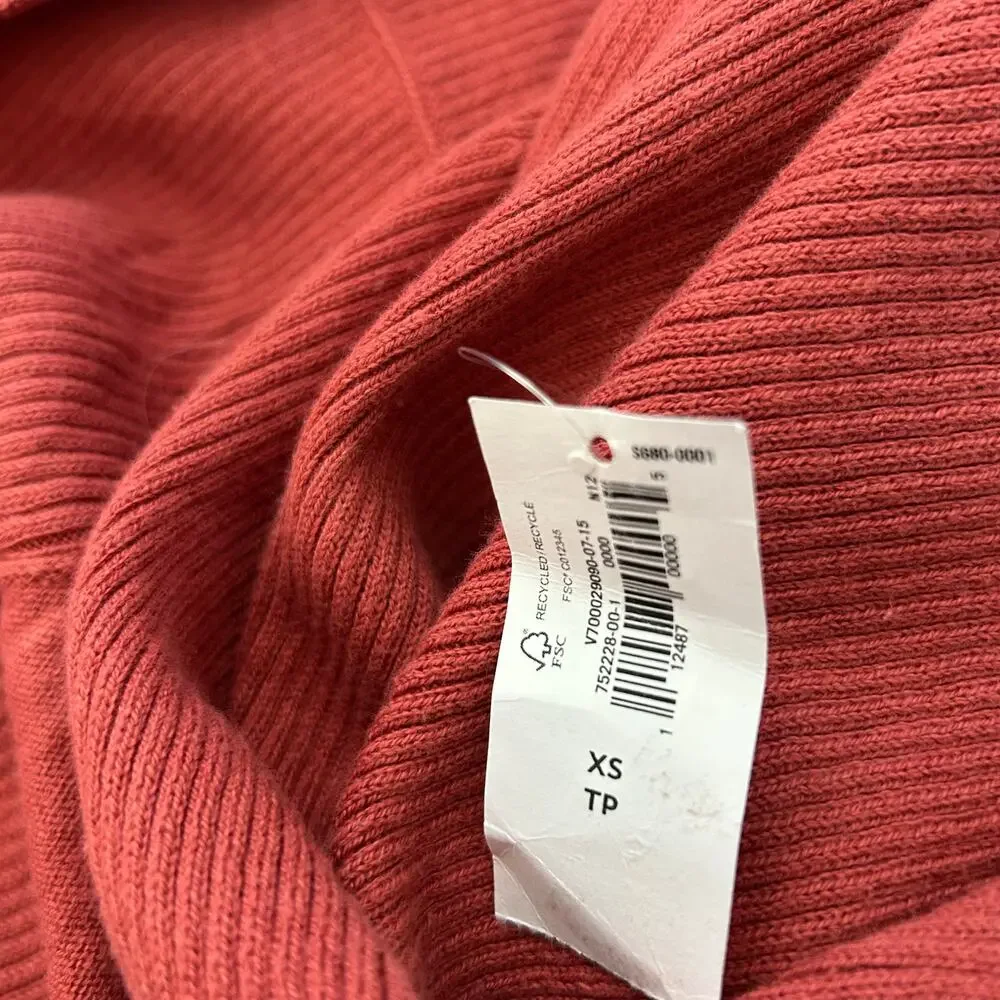 Old Navy Open-Front Rib-Knit Cardigan Womens XS Red/Orange Cozy Lounge Travel